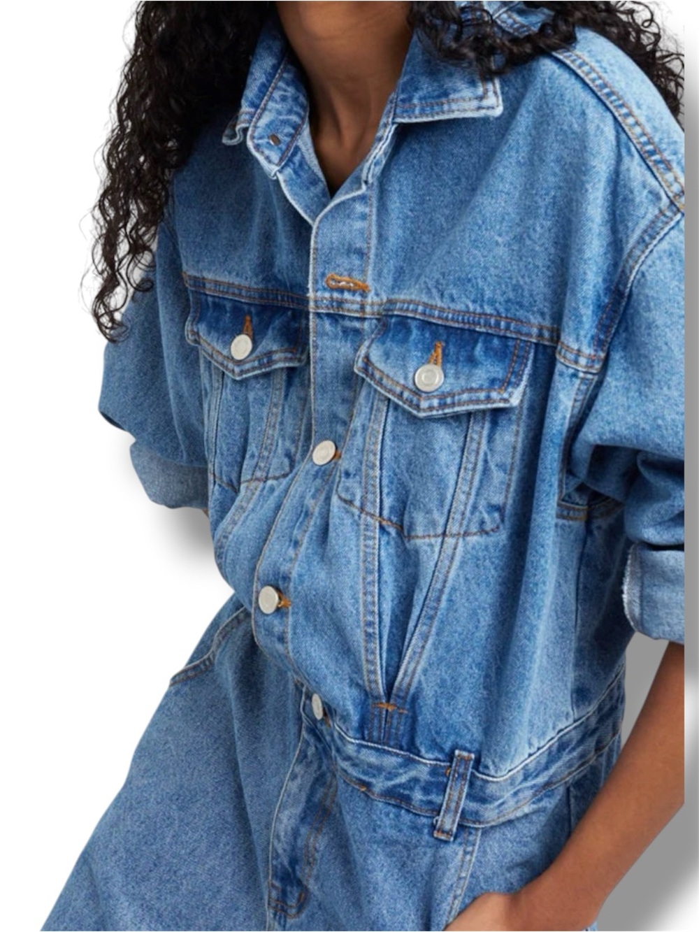 The Frankie Shop Jas Denim Jumpsuit Coverall Size Small Sark Indigo - Picture 5 of 9